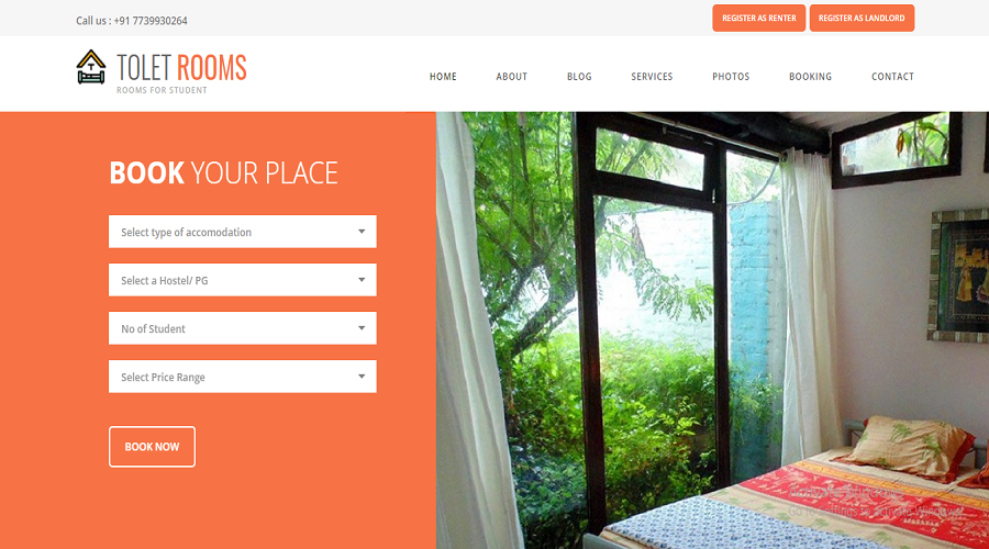 An Online Platform specially for college students to search and book rooms, hostels